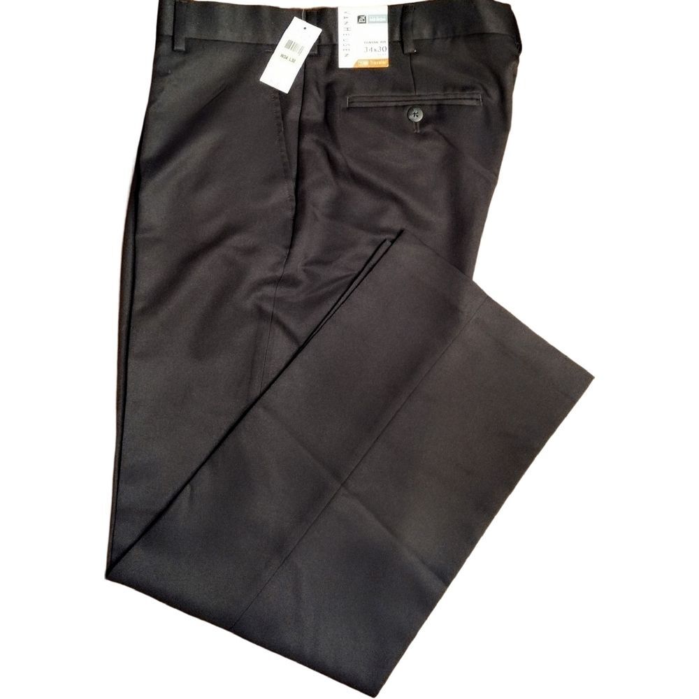 Van Heusen Traveler Classic Fit No-Iron Men's Dress Pants, Size 34 x 30, Black